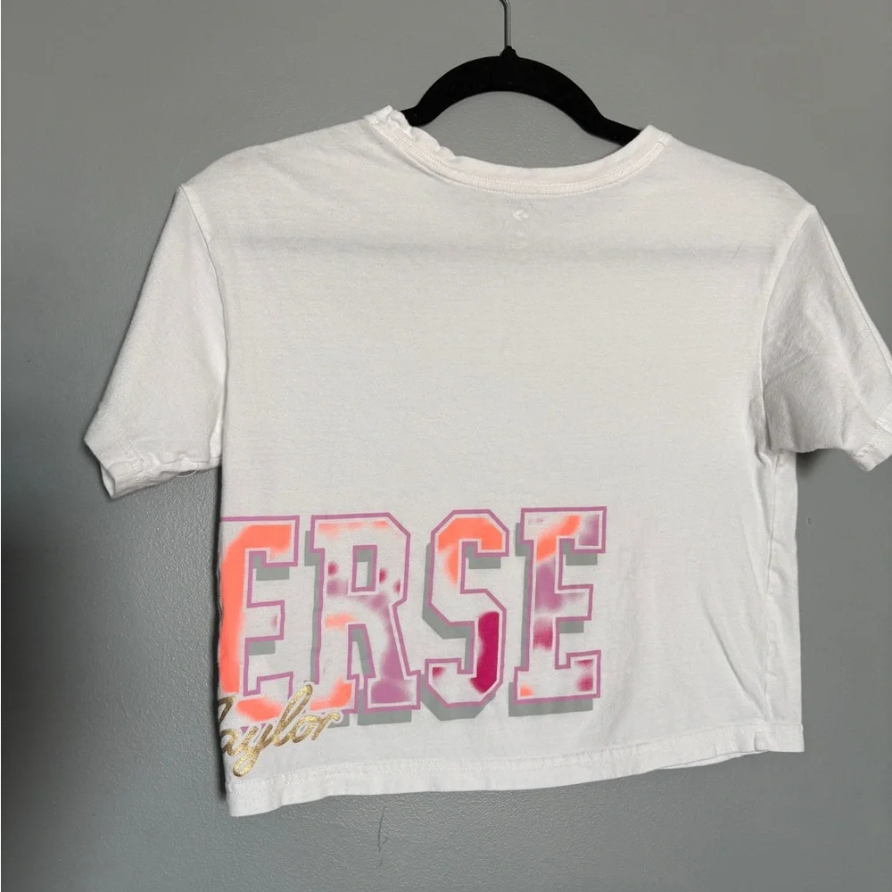 Converse White Tee Crop Top - Back to School